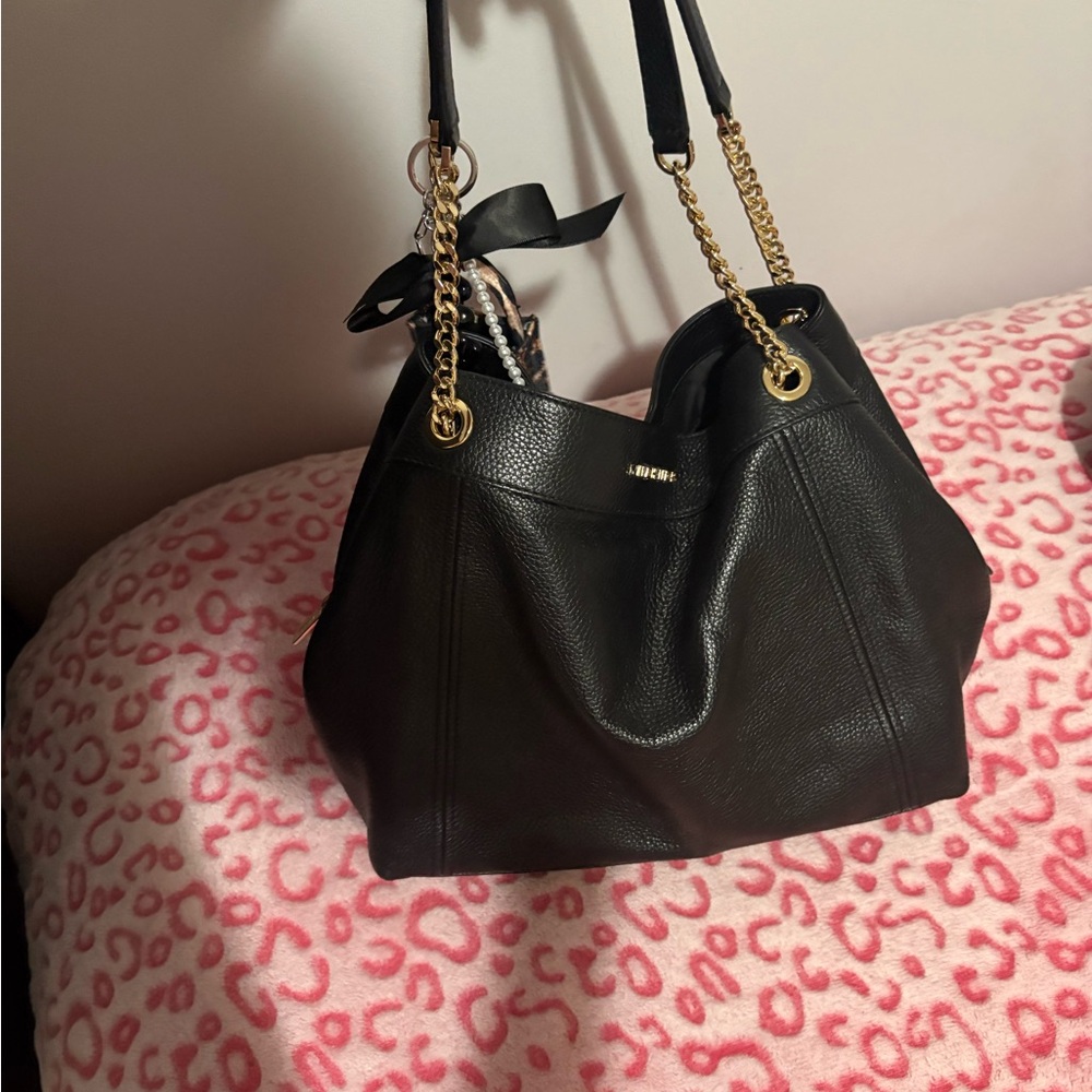 MICHAEL Michael Kors Black Shoulder Bag with Gold Accents